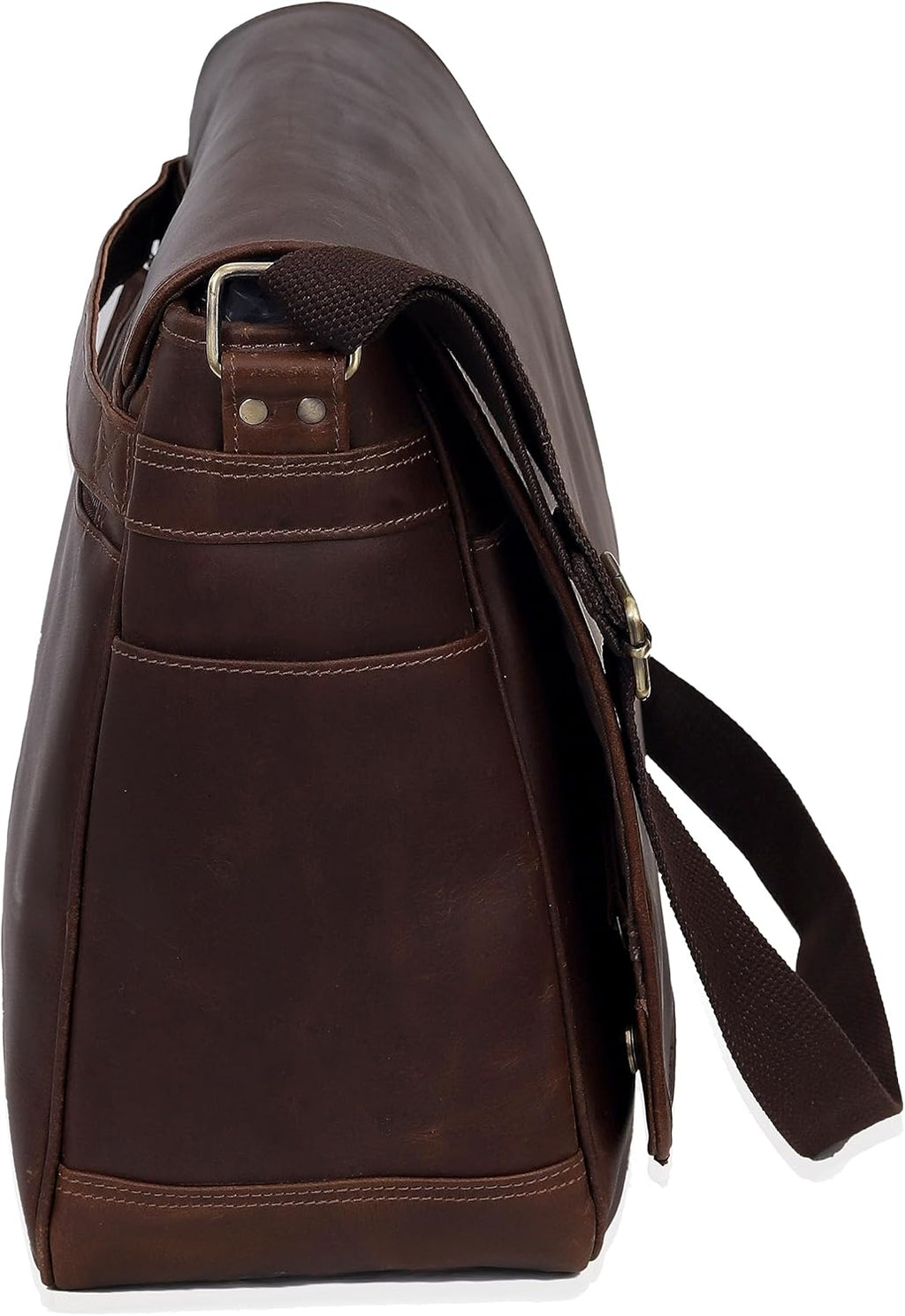 Leather farm Messenger Bag for Men & Women 17.5 Inch – Premium Vintage Handmade Laptop Briefcase Satchel, Mens Shoulder Crossbody, Genuine Leather Computer Work Bag with Adjustable Strap Brown