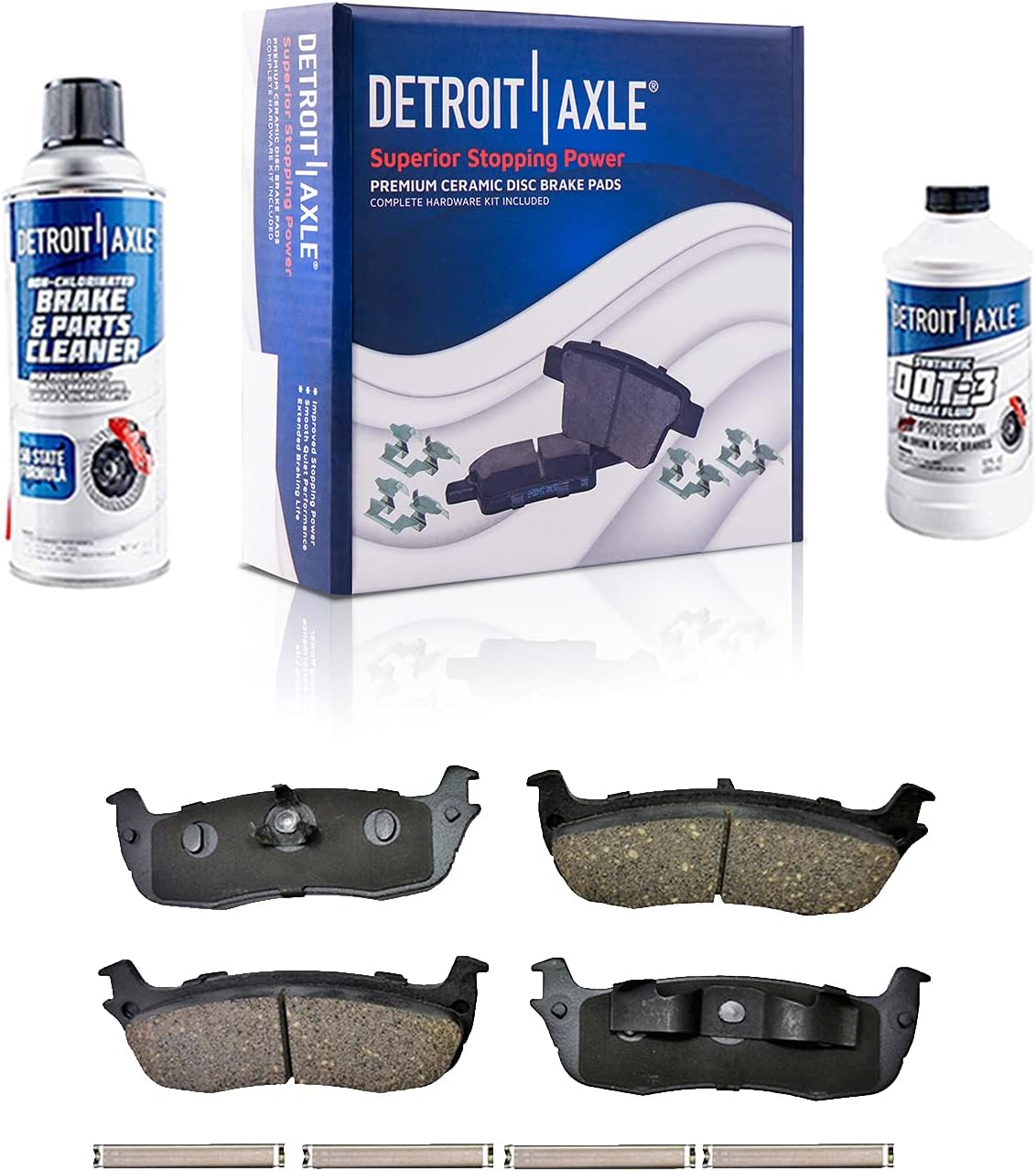 Detroit Axle - Rear Brake Kit for 2000-2003 Ford F-150, 1999-2002 Ford Expedition, 99-02 Lincoln Navigator, 02 Blackwood Brake Rotors and Ceramic Brakes Pads Brake Calipers 2001 Replacement