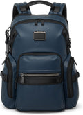 Tumi Mens Navigation Backpack Navy Coated Canvas One Size