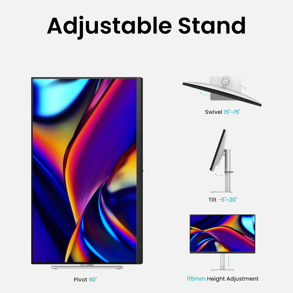 BenQ MA270U 27' 4K 3840x2160 Monitor for MacBook Pro/Air Dual USB-C Mac Color Match USB Hub Brightness & Volume Control on Mac Height & Tilt Adj Stand (Renewed)