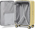 mixi 26 Inch Large Checked Luggage PC Hard Shell Suitcase Top Opening Aluminum Frame Travel Suitcases with Wheels, Lark Yellow