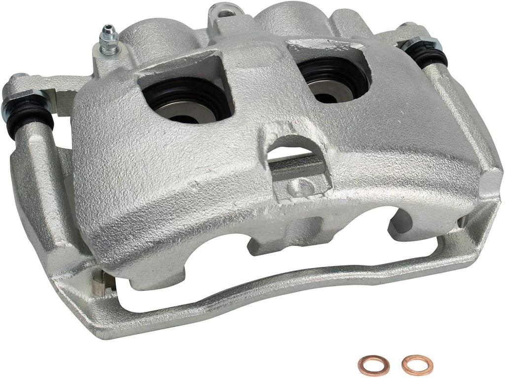 TRQ Rear Performance Brake Pad, Caliper, & Rotor Kit Ceramic Vented Premium G-Coated Compatible with 2009-2010 Dodge Ram 2500, 3500 2012 Ram 1500 2011-2018 2500 3500