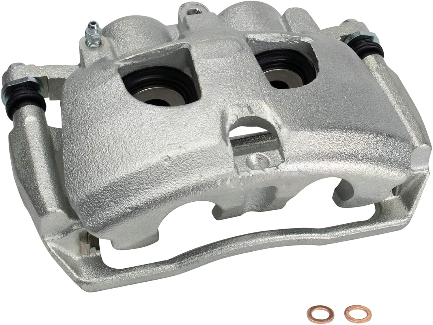 TRQ Rear Performance Brake Pad, Caliper, & Rotor Kit Ceramic Vented Premium G-Coated Compatible with 2009-2010 Dodge Ram 2500, 3500 2012 Ram 1500 2011-2018 2500 3500