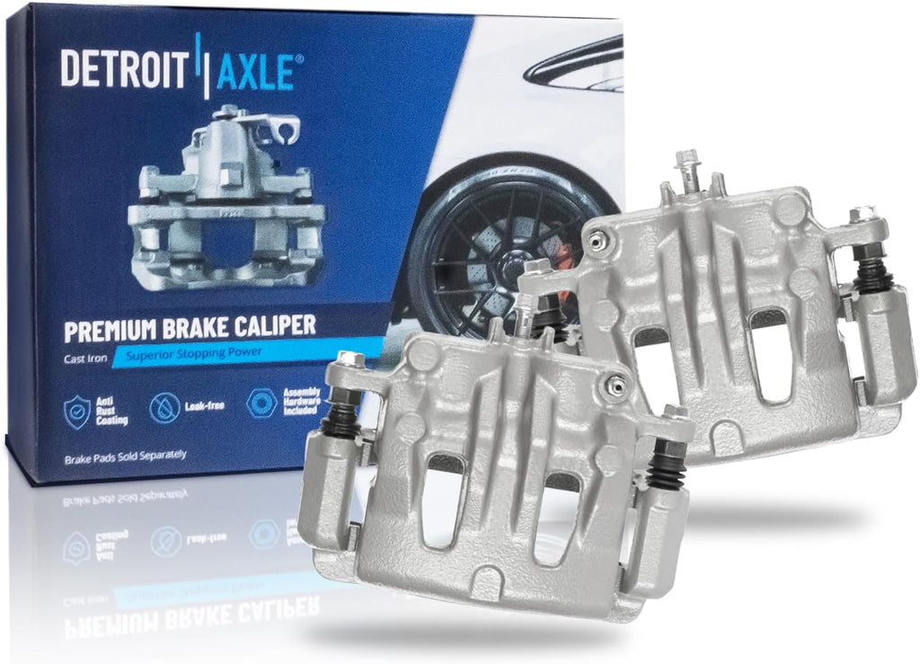 Detroit Axle - Front Left and Right Brake Calipers with Brackets Assembly Replacement for Kia Sedona Hyundai Entourage - 2pc Set