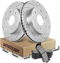 12' Front Brake Kit Replacement for Chevy Silverado Suburban 1500 2000 2001 2002 2003 2004 2005 2006, for Avalanche GMC Sierra Yukon XL 1500 Brakes and Rotors, Drilled and Slotted Brakes