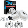 TRQ Performance Rear Brake Pad and Rotor Set Ceramic Drilled Slotted Solid Rotors Calipers Compatible with 2002-2003 Lexus ES300 2004-2006 ES330 2002-2006 Toyota Camry