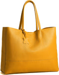 Italian Leather Tote Bag for Women - Large Shoulder Shopper, Fits 16' Laptop, Keychain Holder, Made in Italy