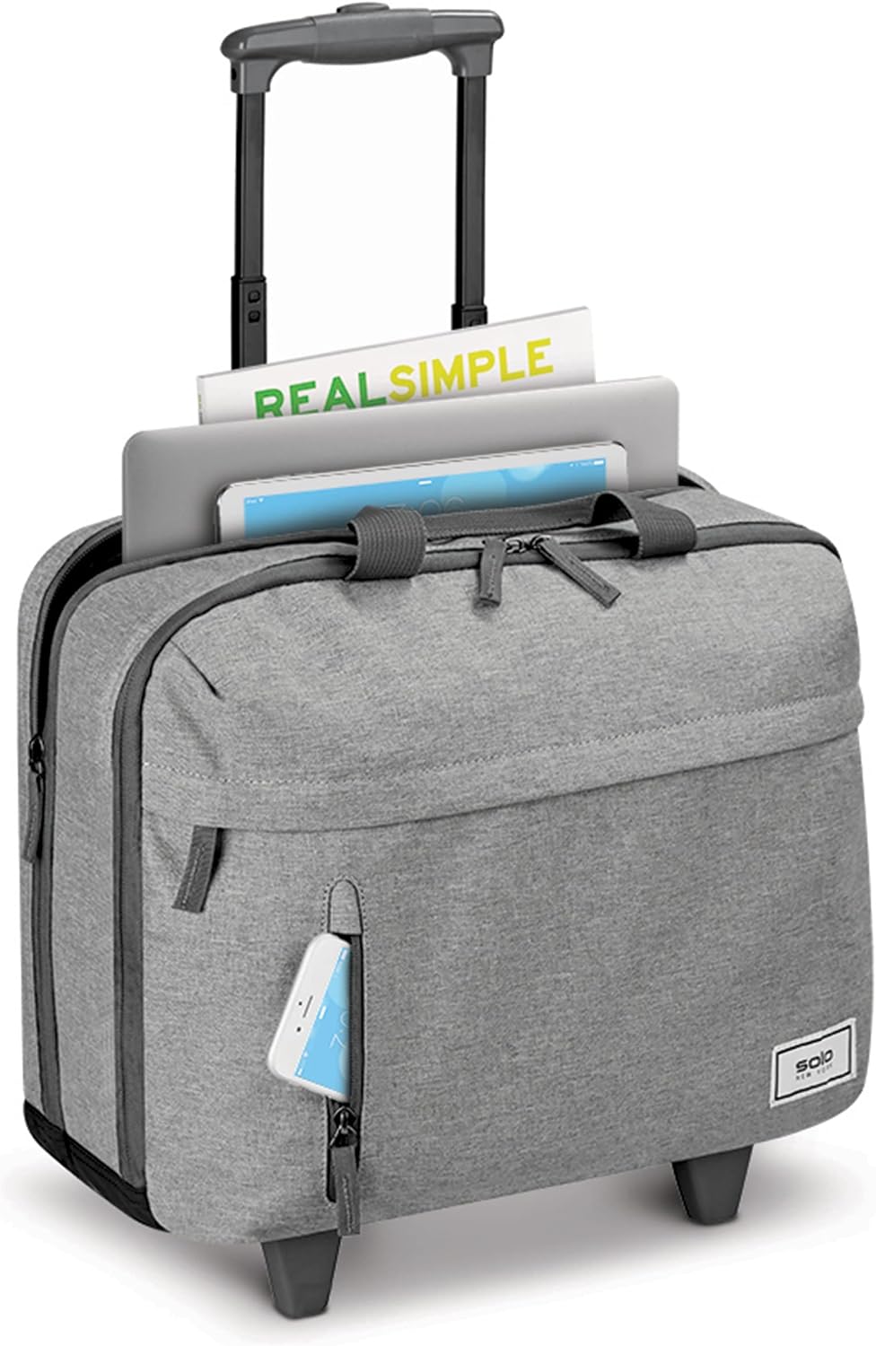 Solo New York Underseat Rolling Catalog Case - Roller Laptop Bag with Wheels, Wheeled Briefcase for Women & Men, Carry On Size for Travel, Fits 15.6' Computer - Re:Start, Gray