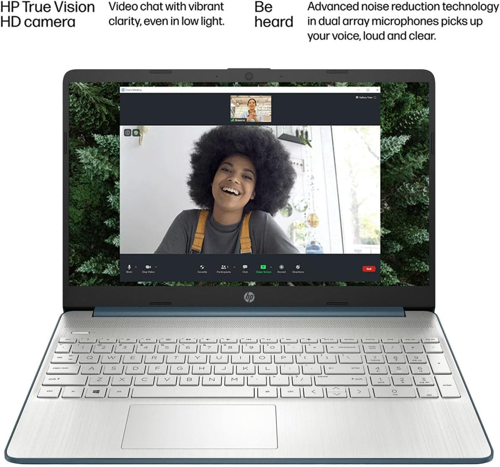 HP 15.6' HD Laptop • Intel 4-Core Processor • 128GB PCIe SSD • Intel Integrated • Fast Charge • 7.5H Battery • SD Card Reader • Wi-Fi 6 • Win 11 • for Multitasking Work & Study