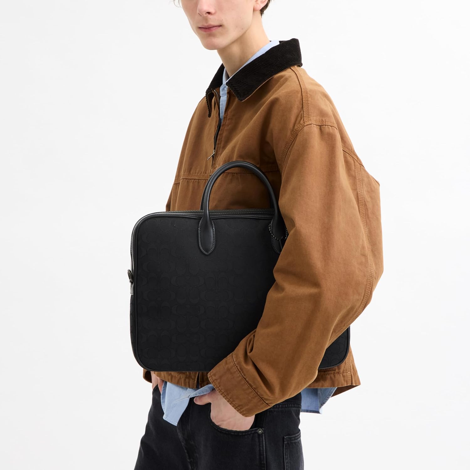 Coach Men's Theo Work Bag in Signature Jacquard