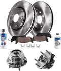 Detroit Axle - 2.5L Front Wheel Bearing Hubs Brake Kit for 07-12 Nissan Altima, 11.65'' inch Disc Brake Rotors Ceramic Brake Pads Wheel Bearing Hubs 2008 2009 2010 2011 Replacement