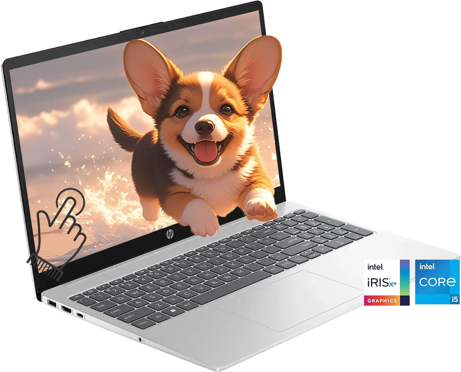 HP 15.6' Touchscreen Laptop 15 INCH HD Student Laptops, 12th Gen Intel 10 Cores Processor (Beat i7-1195G7), 16GB RAM 1TB PCIe SSD, Iris Xe Graphics, Wi-Fi 6E Win11, Silver +BWE Accessories