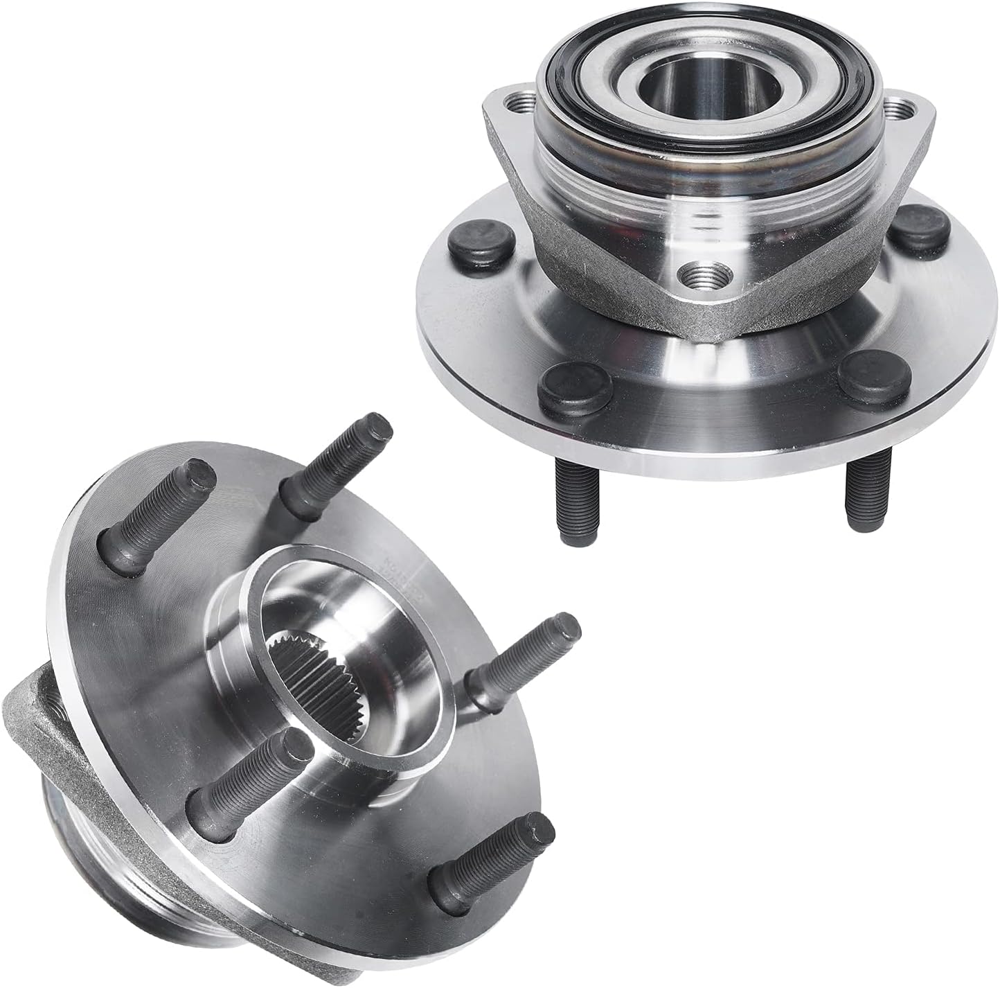 Detroit Axle - 4WD Wheel Bearing Hubs Brake Kit for 1994-1999 Dodge Ram 1500 [5 Lug 2-Wheel ABS] Front Brake Rotors Ceramic Brakes Pads Rear Brake Drums Shoes Front Wheel Bearing Hubs Replacement