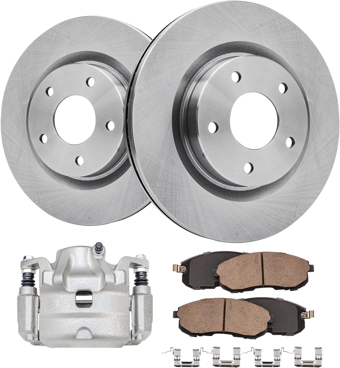 Detroit Axle - Front Brake Kit for 07-10 Nissan Altima, 11.65'' inch Disc Brake Rotors Ceramic Brake Pads Brake Caliper 2007 2008 2009 2010 Replacement
