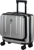 16 Inch Carry On Luggage with 2 Compartments for 14' & 15' Laptop, 16.14*8*17.12' Rolling Briefcase, Lightweight Hardshell ABS+PC Suitcase with Spinner Silent Wheels, for Business Trip, Dark Gray