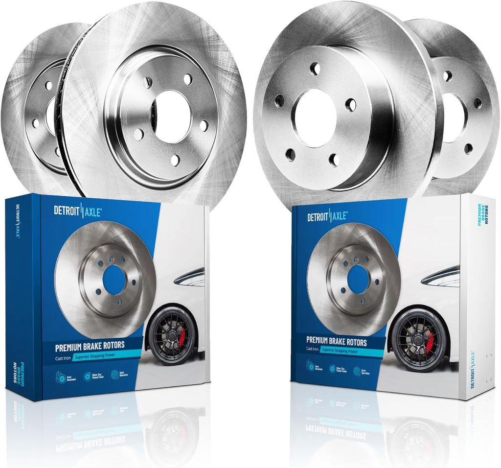 Detroit Axle - Brake Rotors for 14-19 Mercedes-Benz CLA250, 15-20 GLA250 [with Sport Package], 12.60' inch Front and 11.61' inch Rear Disc Brake Rotors 2014 2015 2016 2017 2018 2019 Replacement