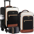 LOVEVOOK Luggage Sets for Women, 5 Piece Carry on Luggage Set, Softside Suitcases with Wheels,Rolling Checked Luggage with TSA Lock,Lightweight Suitcase Set for Travel