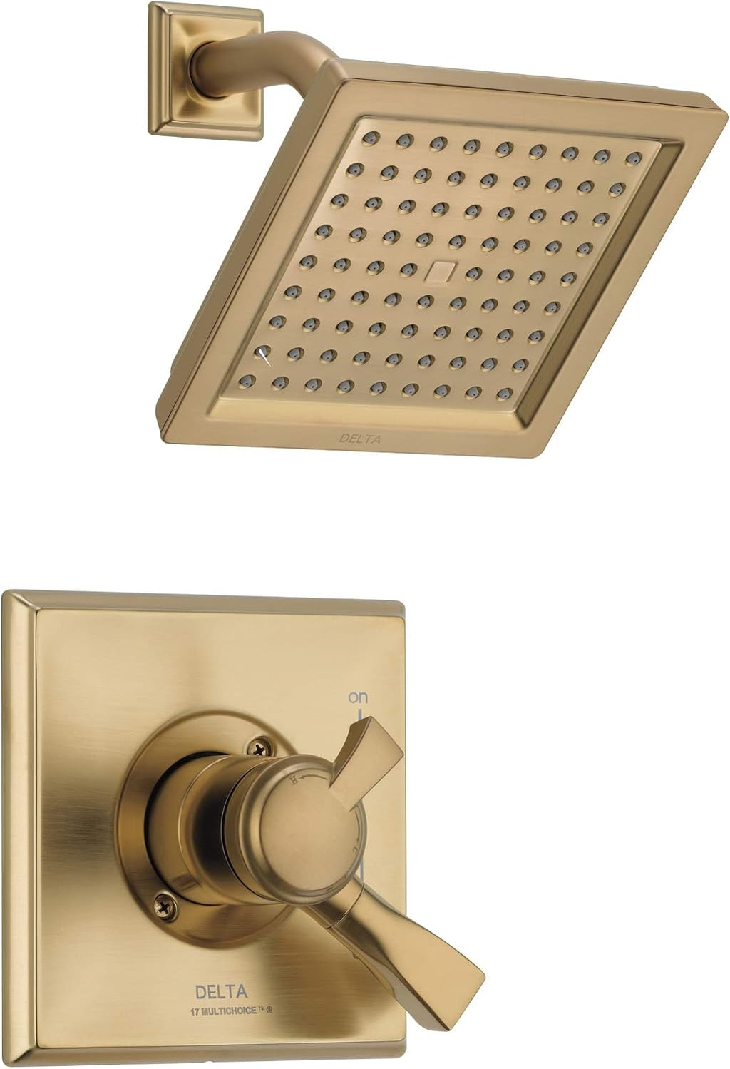 Delta Faucet Dryden 17 Series Dual-Function Shower Trim Kit with Single-Spray Touch-Clean Shower Head, Champagne Bronze, 2.0 GPM Water Flow, T17251-CZ-WE (Valve Not Included)
