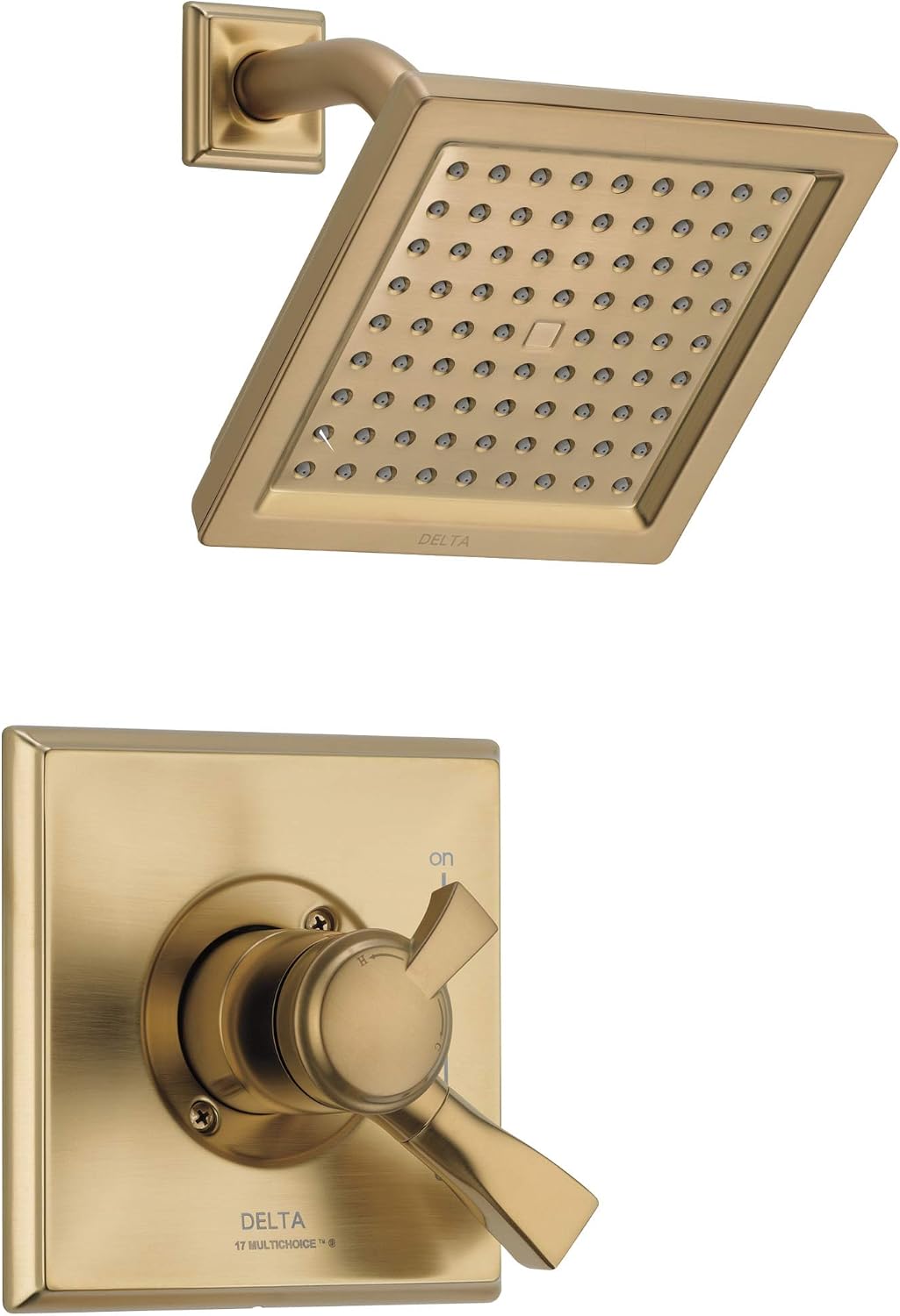 Delta Faucet Dryden 17 Series Dual-Function Shower Trim Kit with Single-Spray Touch-Clean Shower Head, Champagne Bronze, 2.0 GPM Water Flow, T17251-CZ-WE (Valve Not Included)