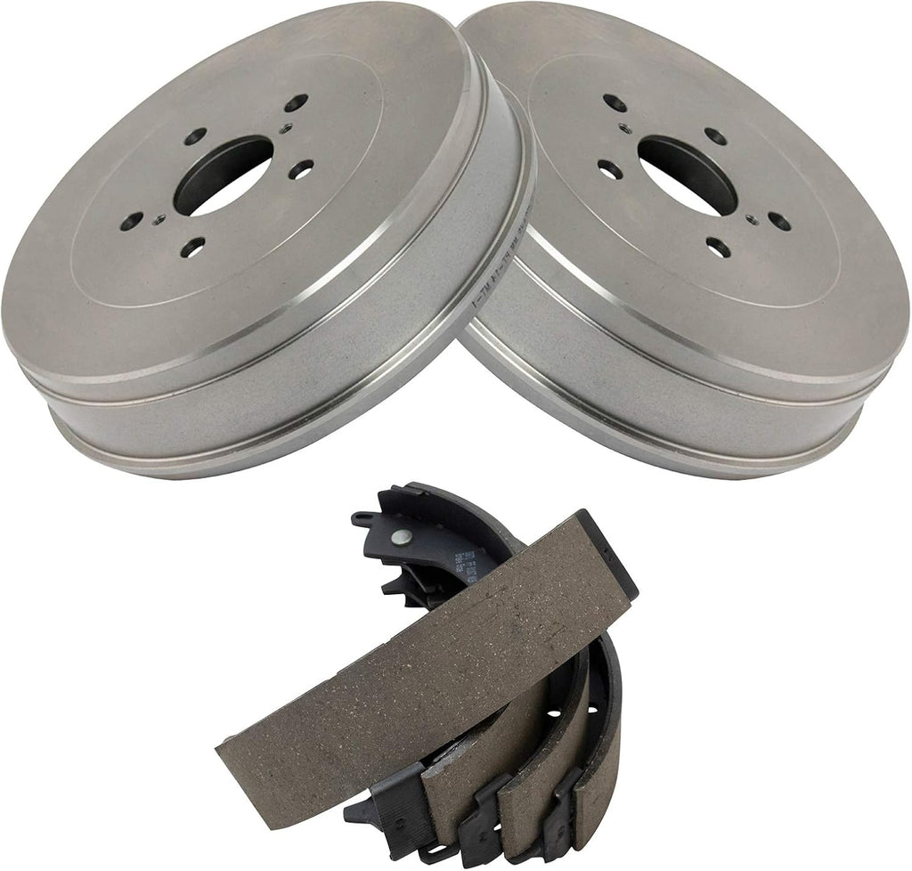 TRQ Brake Drum & Brake Shoe Rear LH & RH Kit Set for 05-14 Toyota Tacoma 5 Lug