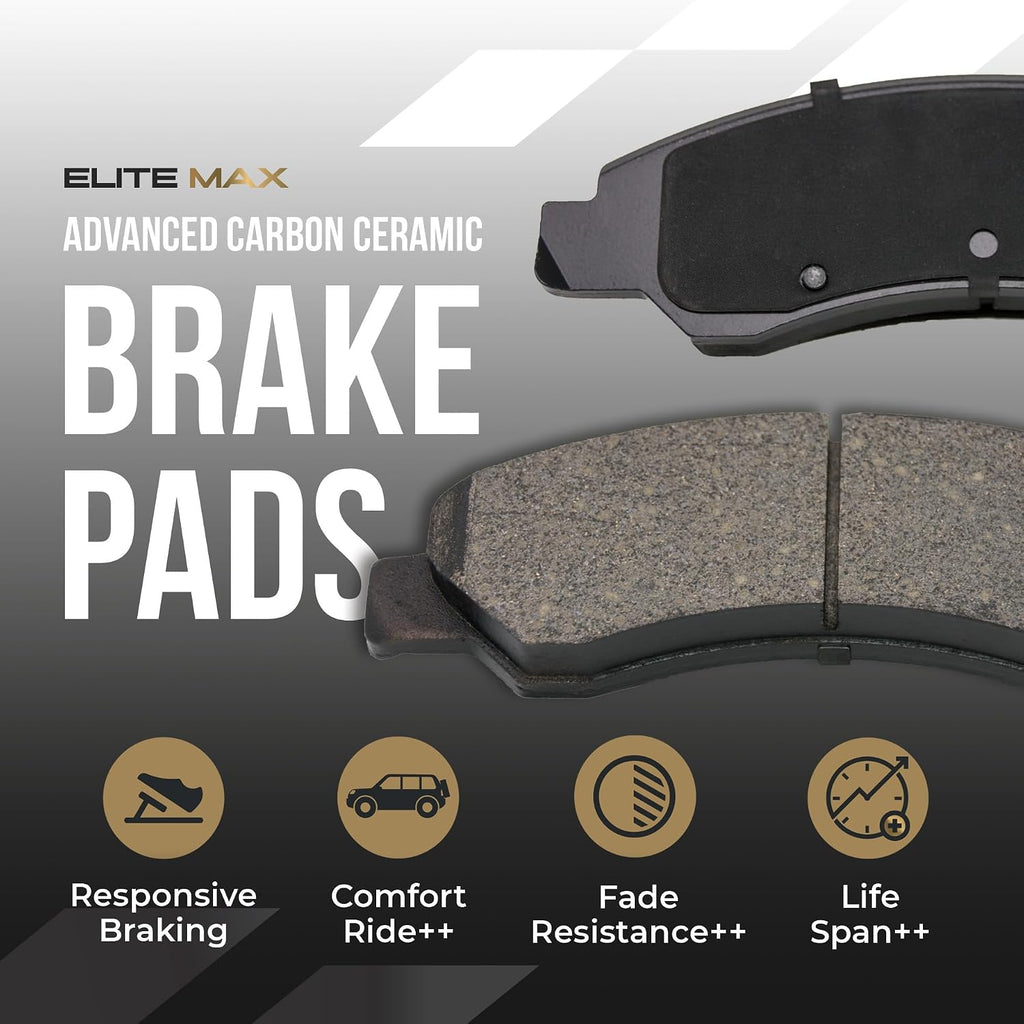 Max Advanced Brakes Front Brake Kit Compatible With 2002-2014 2015 2016 Subaru Impreza Legacy L w/10.91' Front Rotor Replacement Drilled Slotted Black Coated Disc Brake Rotors and Ceramic Brake Pads