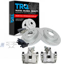 TRQ Performance Rear Brake Pad and Rotor Set Ceramic Solid G Coated Rotors Calipers Compatible with 2012-2018 Ford Focus
