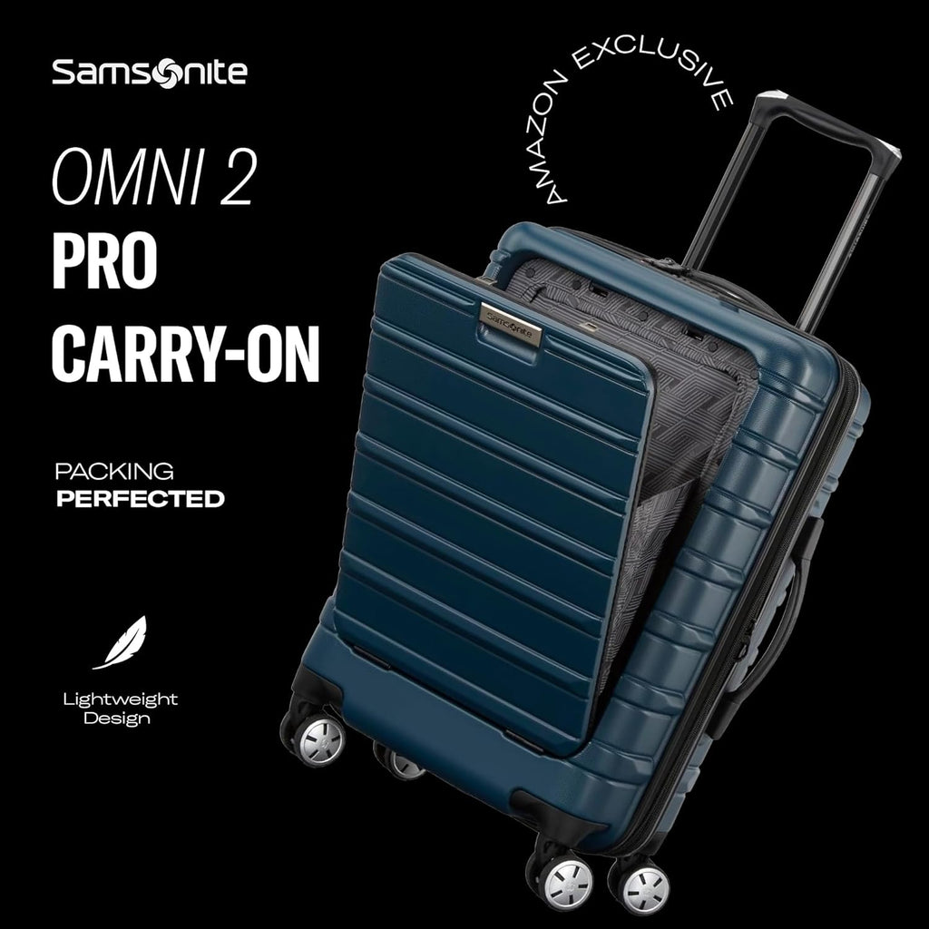 Samsonite Omni 2 PRO Hardside Expandable Luggage with Spinners, Arctic Silver, Carry-on