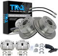 TRQ Rear Brake Pad and Rotor Set Ceramic Rotors Calipers Hoses Compatible with 1998-2002 Chevrolet Blazer 1998-2001 GMC Jimmy