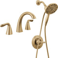 Arvo 14 Series Single-Handle Shower Faucet with 4-Setting In2ition Dual Hand Held Shower Head, Arvo Widespread Faucet, Champagne Bronze (Valve Included)