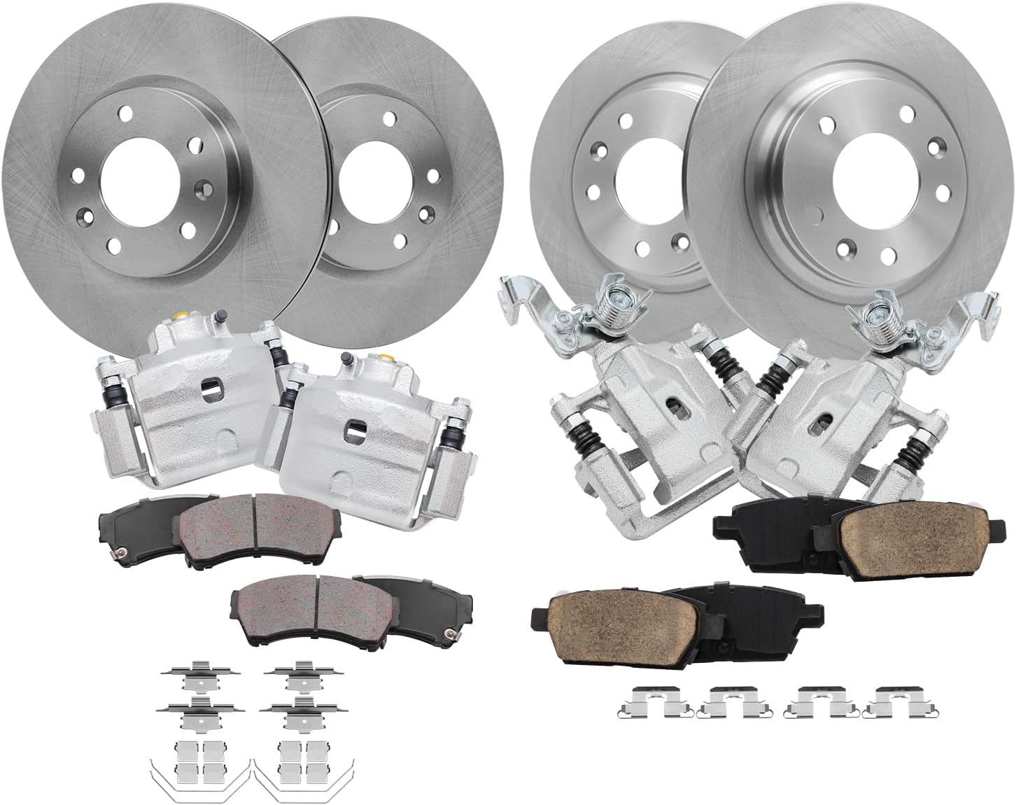 Detroit Axle - Brake Kit for Ford Fusion Lincoln MKZ Zephyr Mazda 6 Mercury Milan, 11.77'' inch Front and 11.02'' inch Rear Disc Brake Rotors Ceramic Brake Pads Brake Calipers Replacement