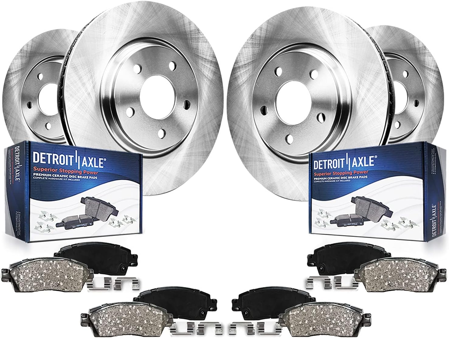Detroit Axle - 2.3L 8pc Brake Kit for 2019 Ford Mustang Disc Brake Rotors Ceramic Brakes Pads Replacement : 13.86' inch Front and 12.99' inch Rear Rotor