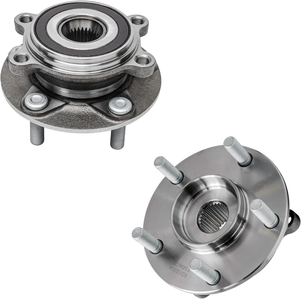 Detroit Axle - Front Brake Kit for 2014 2015 2016 2017 2018 Mazda 3 Disc Brakes Rotors Ceramic Brake Pads Wheel Bearing Hubs Replacement : 11.02' inch Rotor