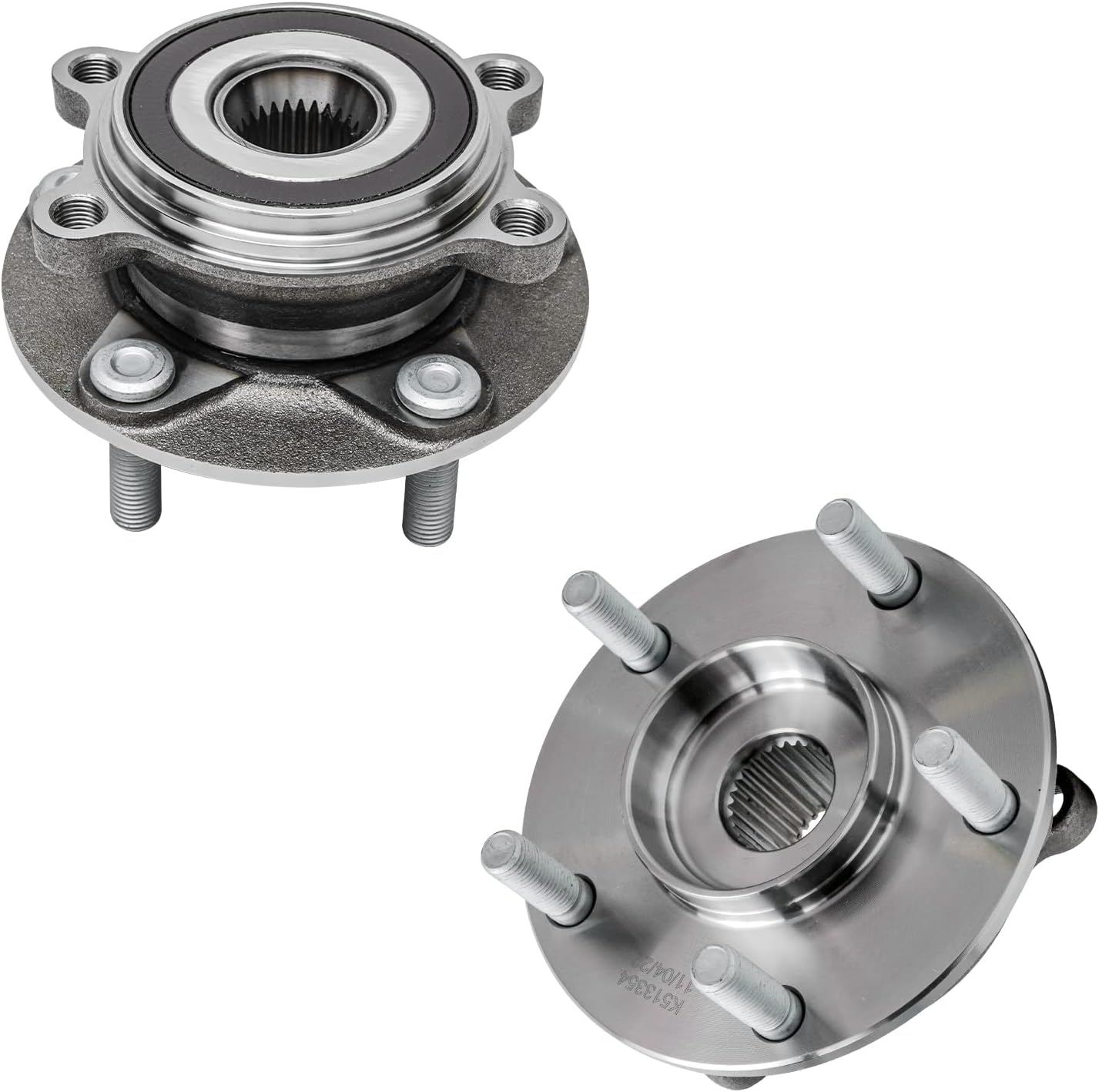 Detroit Axle - Front Brake Kit for 2014 2015 2016 2017 2018 Mazda 3 Disc Brakes Rotors Ceramic Brake Pads Wheel Bearing Hubs Replacement : 11.02' inch Rotor