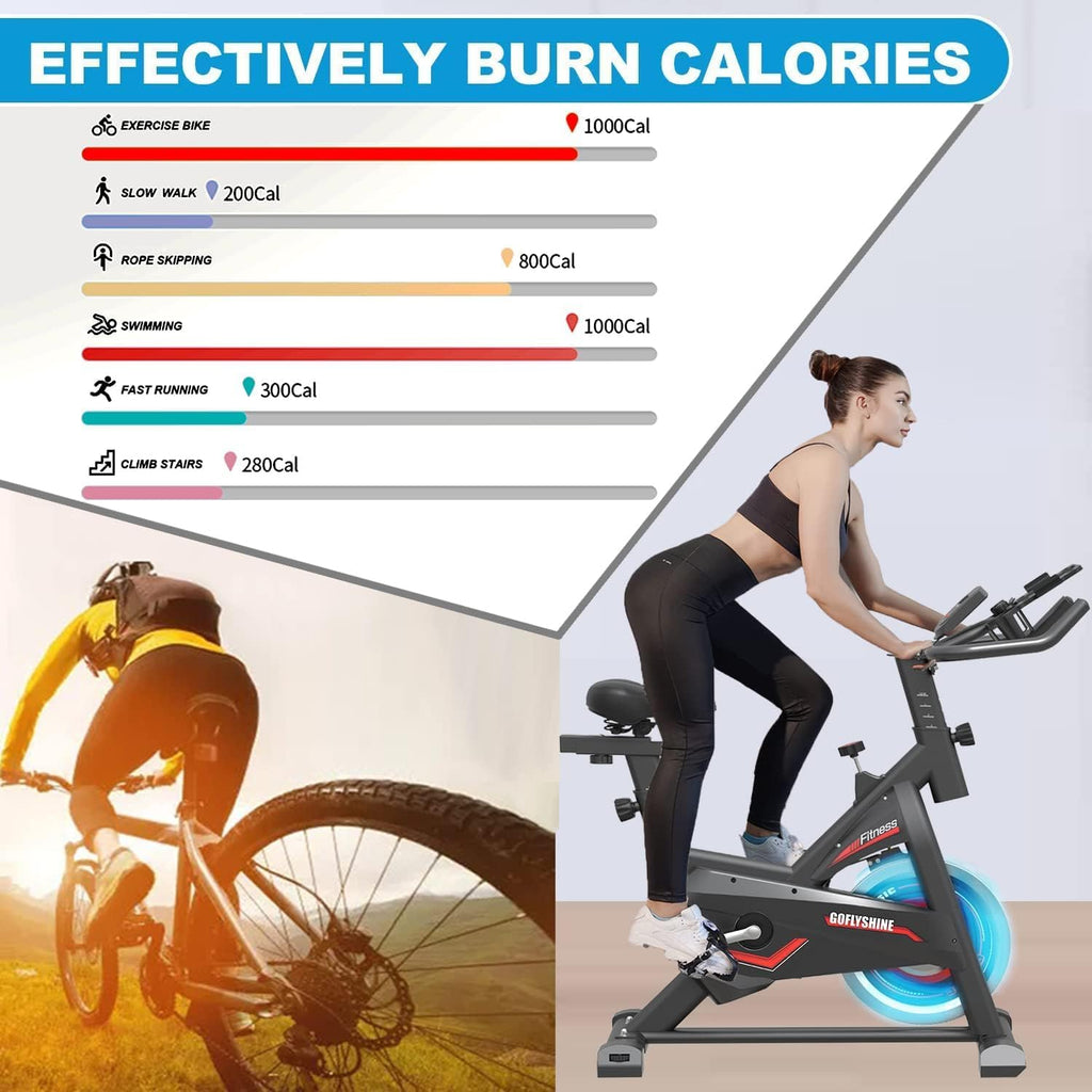Exercise Bikes Stationary,Exercise Bike for Home Indoor Cycling Bike for Home Cardio Gym,Workout Bike with Mount & LCD Monitor,Silent Belt Drive