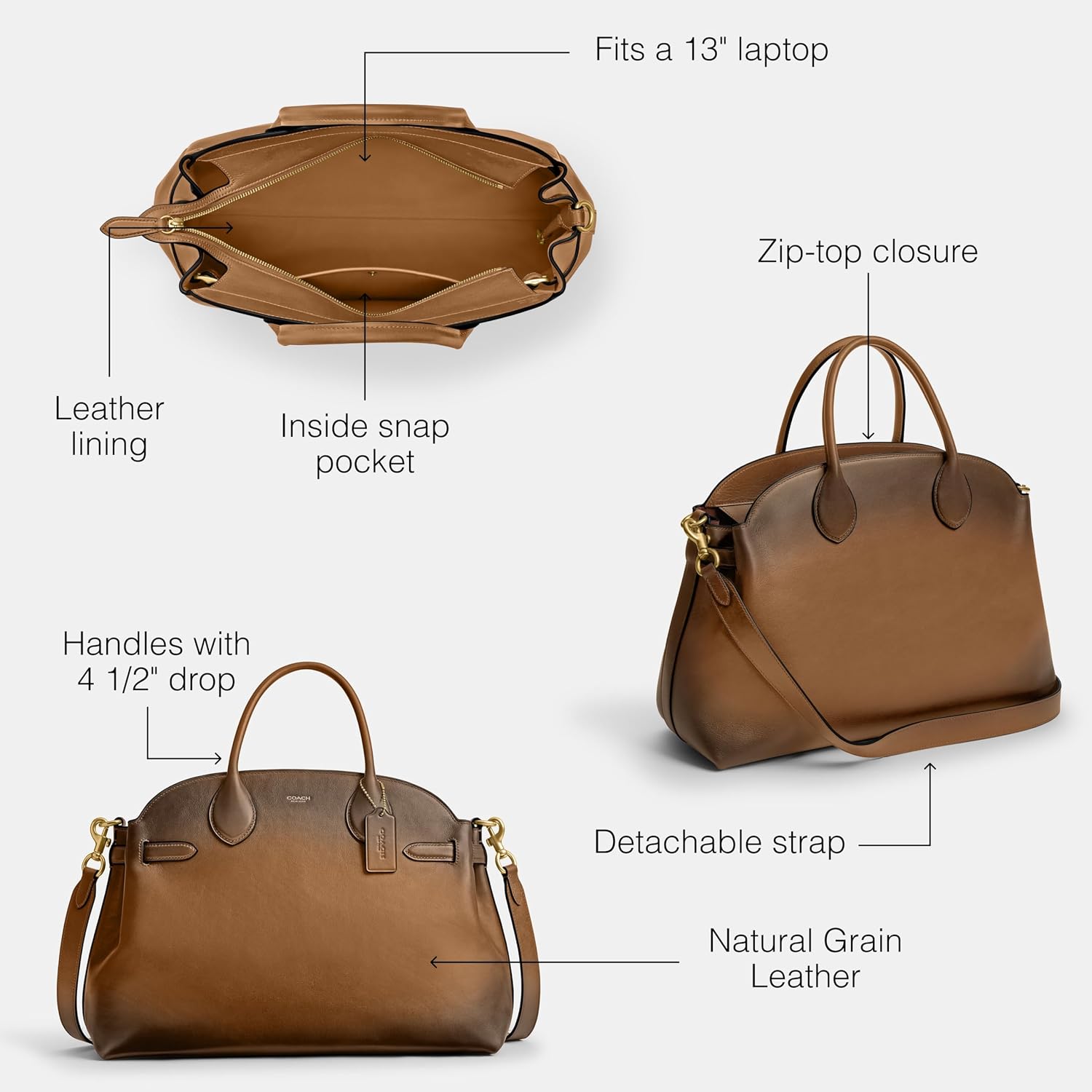 Coach Women's Suede Soft Empire Carryall 40 Tote