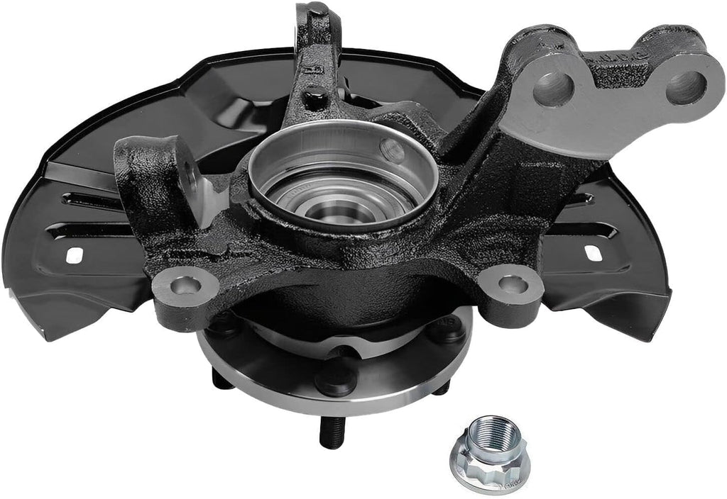 Detroit Axle - FWD Front Steering Knuckles & Wheel Hub Bearings Disc Brake Calipers with Brackets Replacement for 2009-2013 Toyota Matrix 2.4L