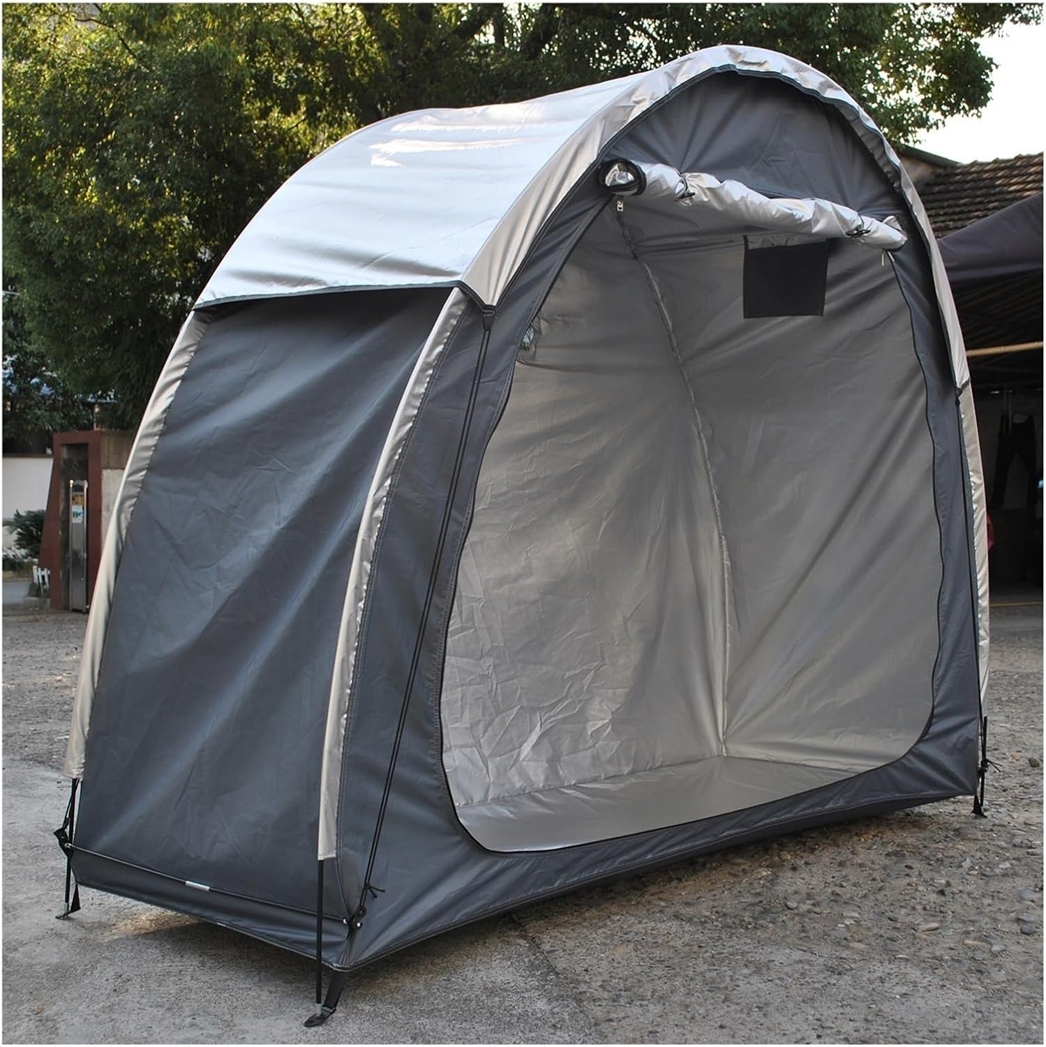 Bike Cover Waterproof Outdoor Travel Bike Storage Shed Tent Dimensions 200x80x165CM For Motorcycle, Garden Tools, Lawn Mower(B)