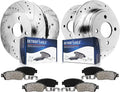 Detroit Axle - 2.0L 8pc Brake Kit for 2018-2022 Ford EcoSport Drilled and Slotted Brake Rotors Ceramic Brakes Pads with Hardware 2019 2020 2021 Replacement : 11.81' inch Front & 10.67' inch Rear Rotor