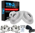 TRQ Performance Rear Brake Pad and Rotor Set Ceramic Solid Rotors Calipers Compatible with 2009-2012 Mitsubishi Outlander