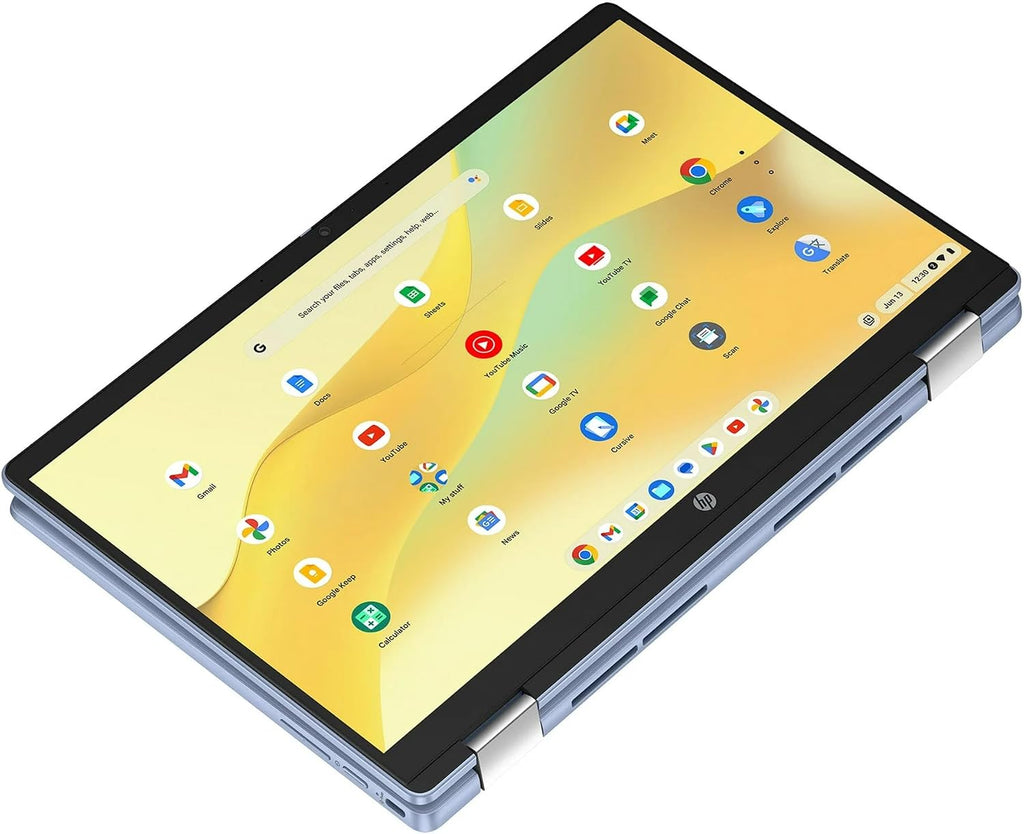 HP Chromebook x360 14 inch FHD IPS Touch 2-in-1 Laptop, Intel Processor N100, 4GB RAM, 64GB eMMC, Chrome OS, Sky Blue, 14b-cd0130wm (Renewed)