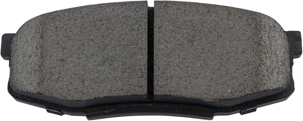 TRQ Performance Rear Brake Pad and Rotor Set Ceramic Drilled Slotted Coated Rotors Calipers Compatible with 2008-2015 Toyota Sequoia 2007-2015 Tundra