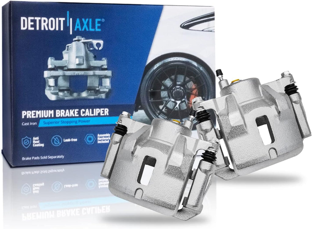 Detroit Axle - Front Brake Kit for 2003-2008 Toyota Corolla Matrix Pontiac Vibe Disc Brake Rotors Brake Calipers Replacement 2004 2005 2006 2007 Ceramic Brakes Pads