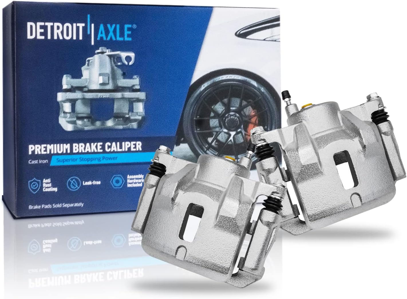 Detroit Axle - Front Brake Kit for 2003-2008 Toyota Corolla Matrix Pontiac Vibe Disc Brake Rotors Brake Calipers Replacement 2004 2005 2006 2007 Ceramic Brakes Pads