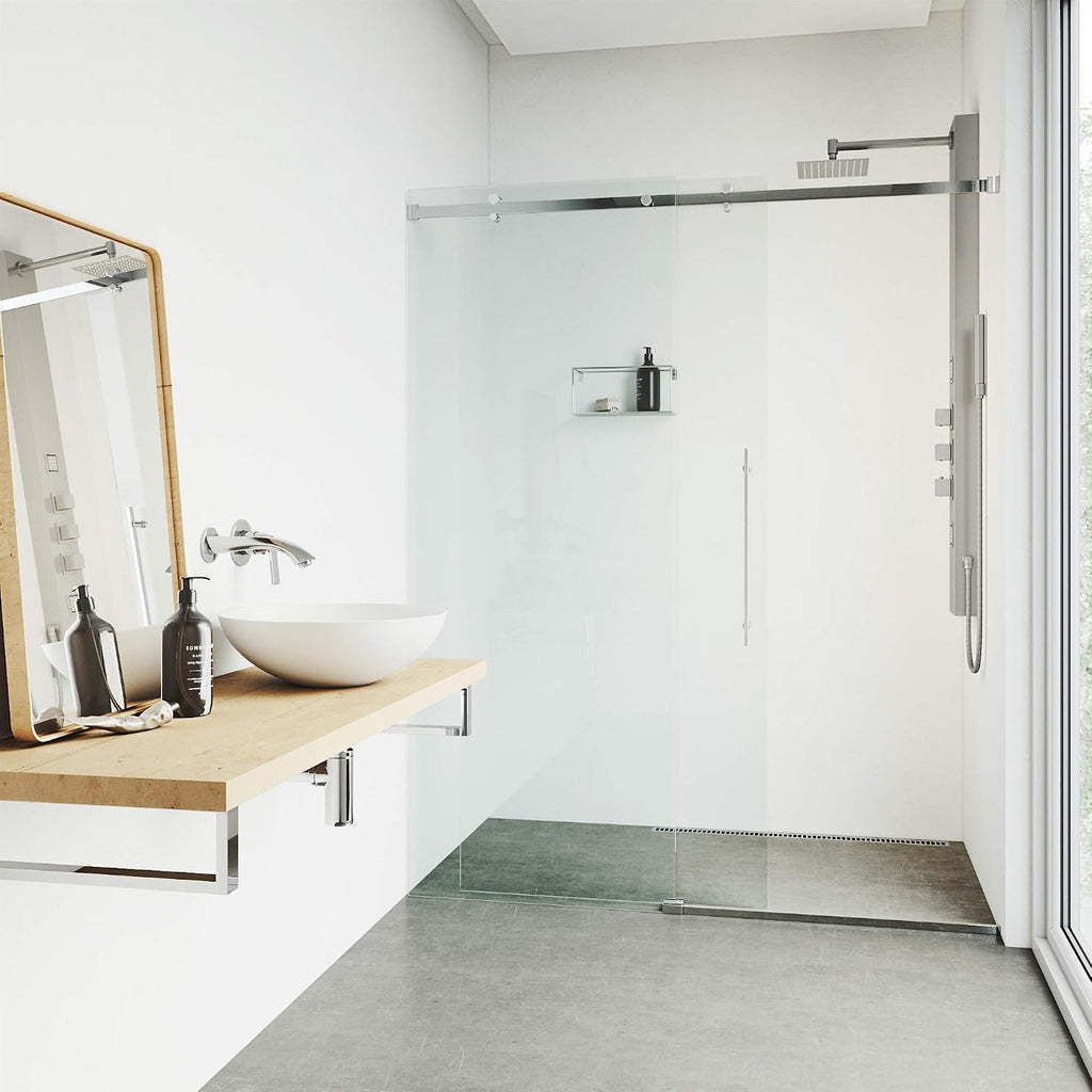 VIGO Rector 55' H x 6' W 2-Jet Shower Panel System with Adjustable Square Head and Hand Shower Wand in Stainless Steel-VG08012ST