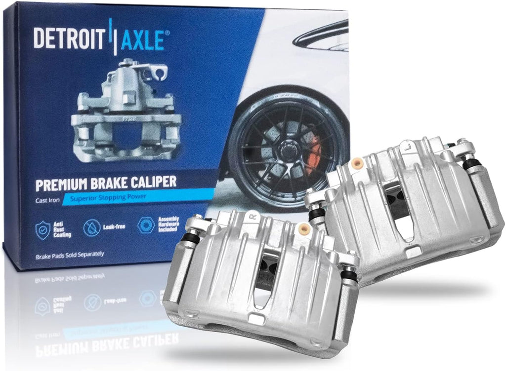 Detroit Axle - Rear Brake Kit for Chevy GMC Silverado Sierra Suburban Avalanche Yukon 1500 Tahoe Escalade Disc Brake Rotors Brake Calipers Brackets Ceramic Brakes Pads Replacement [12.99 inch Rotors]