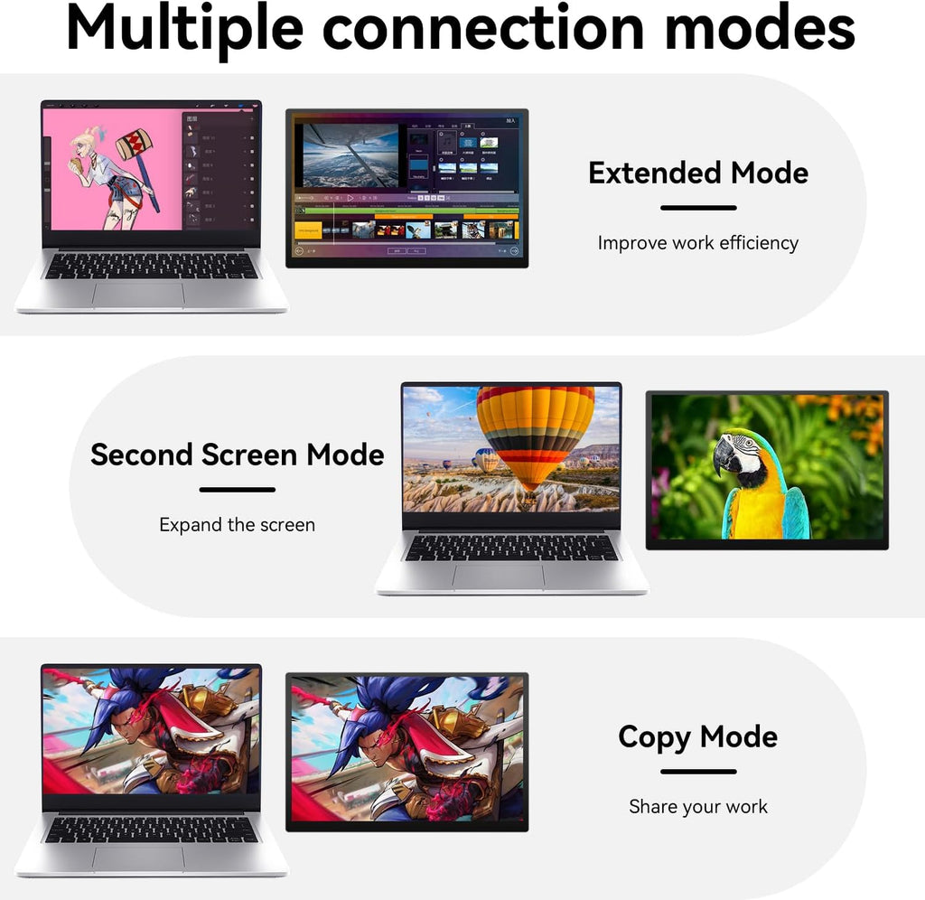 Showscreen 10.5' OLED 2.5K Portable Touch Monitor, 100% DCI-P3, for Windows Android Switch