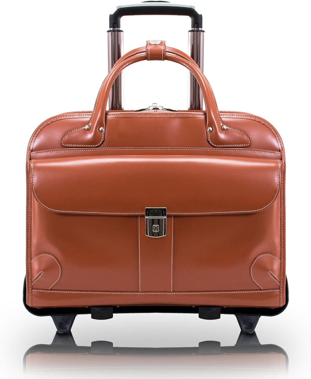 McKlein LAKEWOOD, 15' Leather Detachable -Wheeled Ladies' Laptop/Computer & Tablet Business Briefcase Bag/Women's Rolling Overnight Travel Bag, Removable trolley case