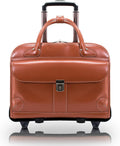 McKlein LAKEWOOD, 15' Leather Detachable -Wheeled Ladies' Laptop/Computer & Tablet Business Briefcase Bag/Women's Rolling Overnight Travel Bag, Removable trolley case