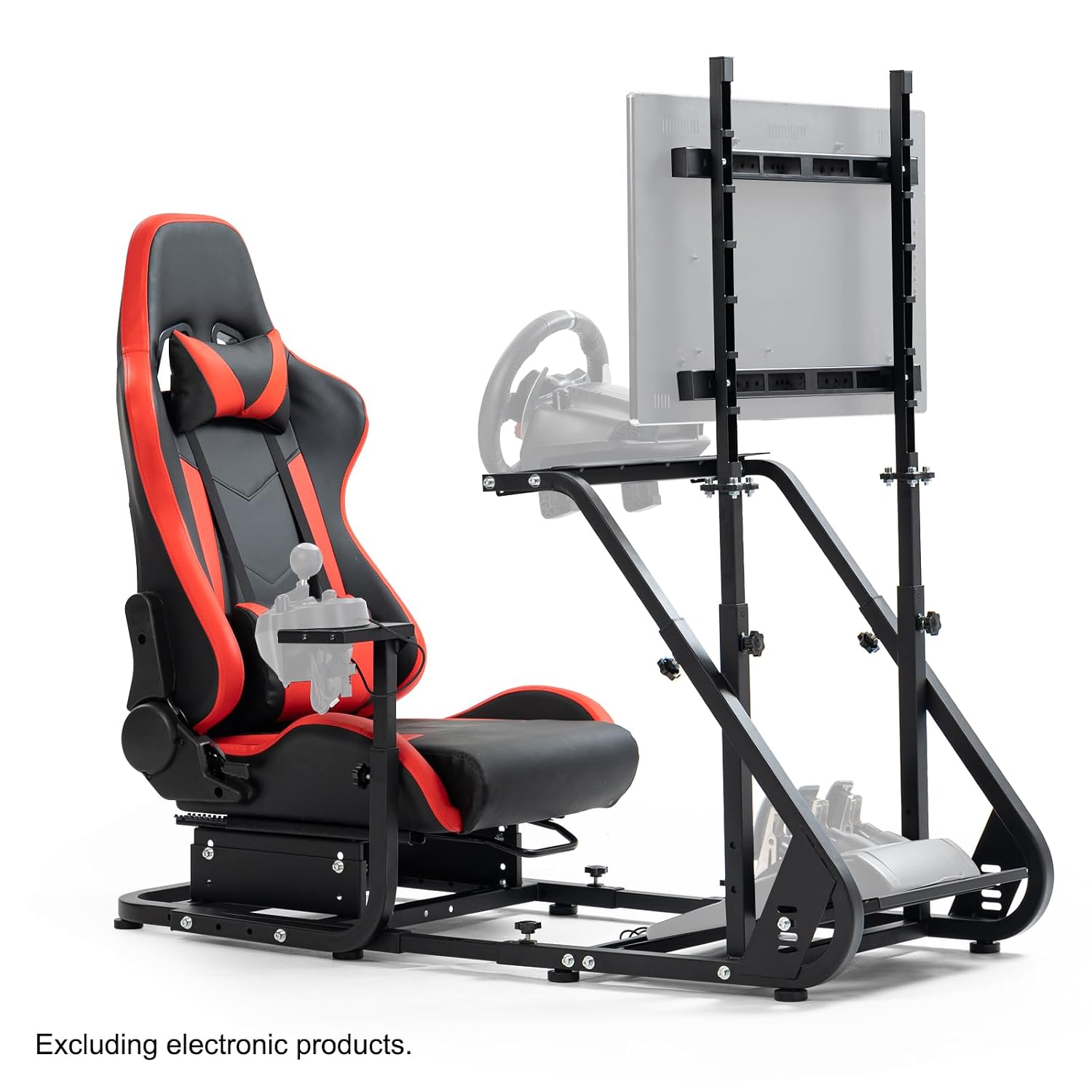 Anman G920 Game Racing Sim Simulator Cockpit with Monitor Stand Fit For Logitech G27 G29, for Thrustmaster T300RS TX T3PA TGT, for Fantec,with Red seat- TV Mount, Not Included Wheel Shifter Pedal