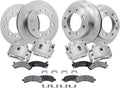Detroit Axle - 12pc Brake Kit for 2003-2020 Express Savana 3500, 2006-2016 Express Savana 2500, Front & Rear Disc Brake Rotors Ceramic Brakes Pads Brake Calipers